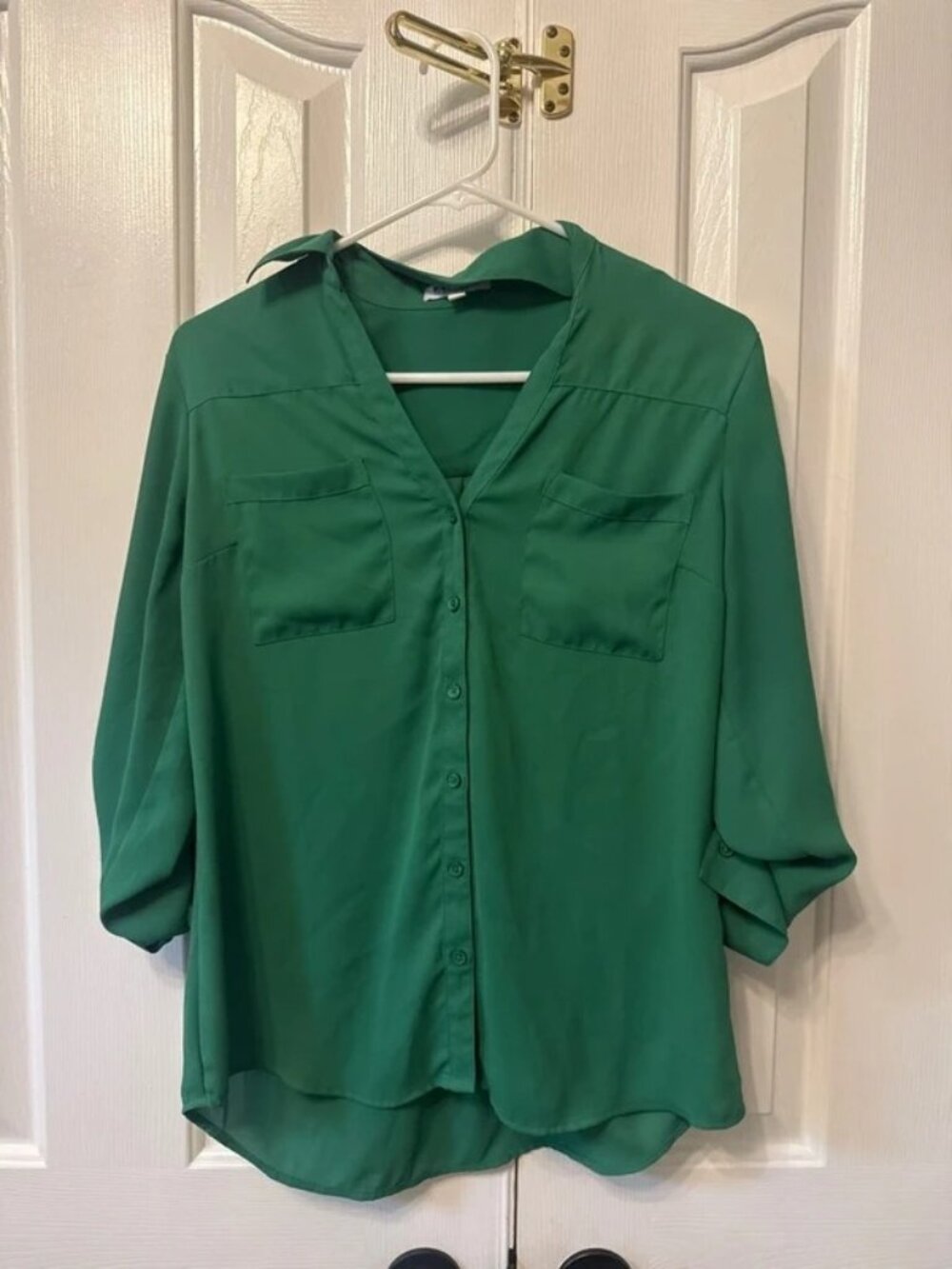 Express portafino shirt size small green